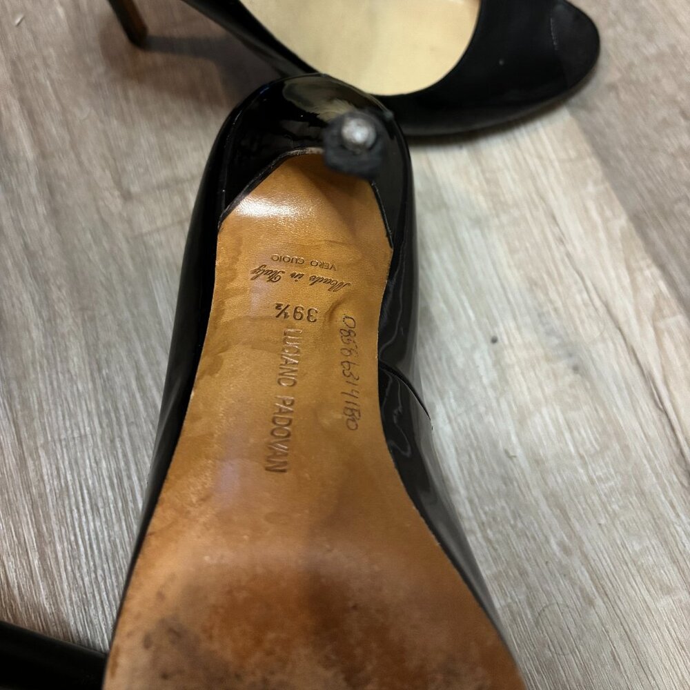 LUCIANO PADOVAN Peep toe Black Heel Shoes - Picture 3 of 5